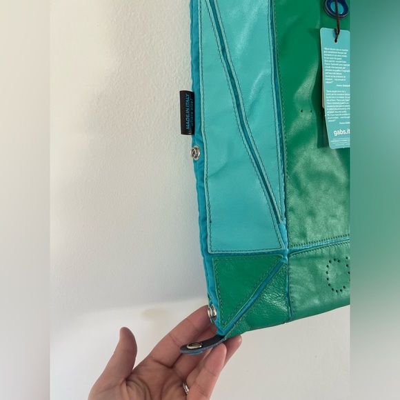 GABS Firenze CYNDI Colorblock Leather Convertible Tote Bag Made In Italy NWT - Picture 4 of 13